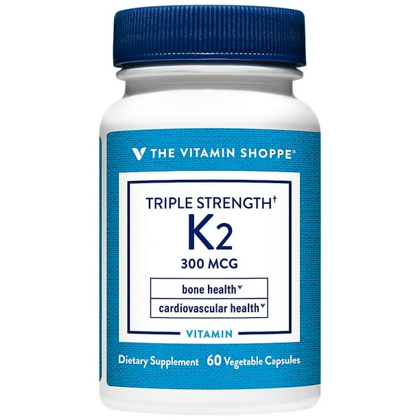 Triple Strength Vitamin K2 ? Bone Health ? 300 MCG (60 Vegetable