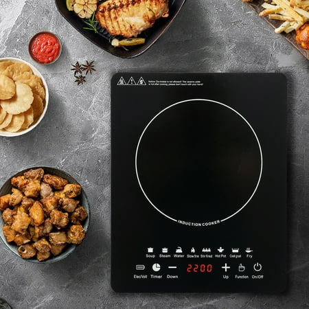 ChicHomey 750W Portable Electric Induction Cooktop,110V 8 Power Levels & LCD Display,Cooktop Burner Electric Hot Stove,180min Timer, Safety Protection, Compact for Dorm & Kitchen