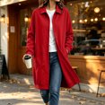 thumbnail image 3 of TGSLY Women's Long Button Down Sweatshirt Lightweight Collared Long Sleeve Cardigan Coat Relaxed Casual Solid Color Fall Winter Jacket with Pockets M, 3 of 8