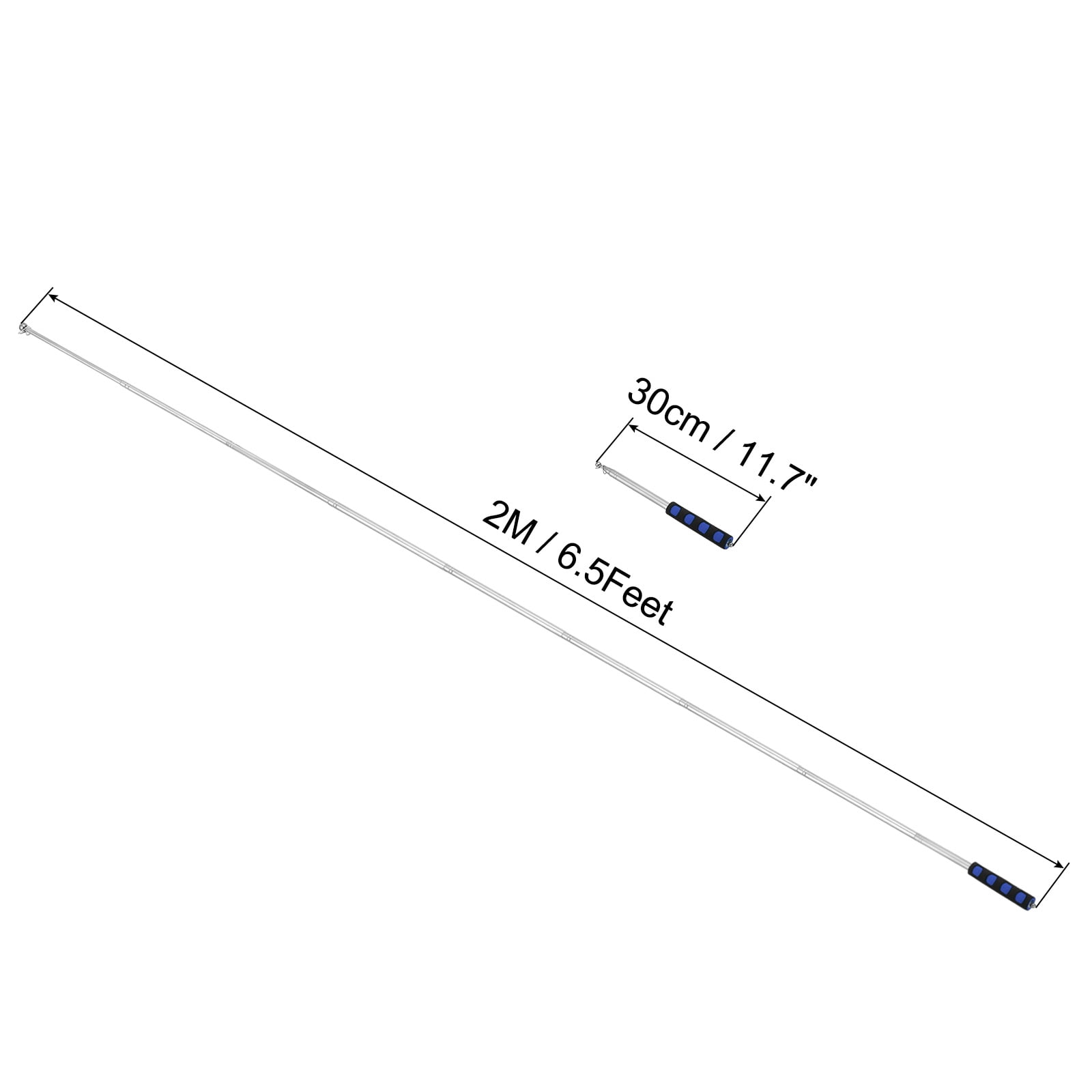 Unique Bargains Telescopic Flagpoles and Pointer Stick with Sponge Handle Blue