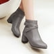 thumbnail image 4 of NECHOLOGY Botas Mujer Adulto Femenino Zapatos Botines mujer Botas de tacón grueso para mujer de otoño e invierno, hebilla de cinturón, botas de mujer con cremallera lateral de tacón medio (Grey, 8), 4 of 5