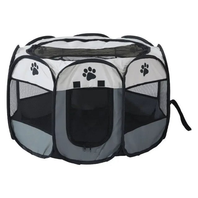 Portable Folding Pet Tent Dog House Octagonal Cage for Cat Tent Playpen Puppy Kennel Easy Operation Fence Outdoor Big Dogs House ShopWise Round