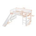 thumbnail image 5 of Bellemave Wood Twin Size Low Loft Bed with Slide, Kids Loft Bed Frame for Boys & Girls (White), 5 of 10