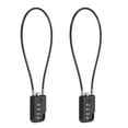 thumbnail image 1 of Uxcell 2-Pack Candado de Combinación, Aleación de Zinc 4 Dígitos Contraseña 12 En Cable Candado de Equipaje Exterior Sin Llave [Negro], 1 of 7