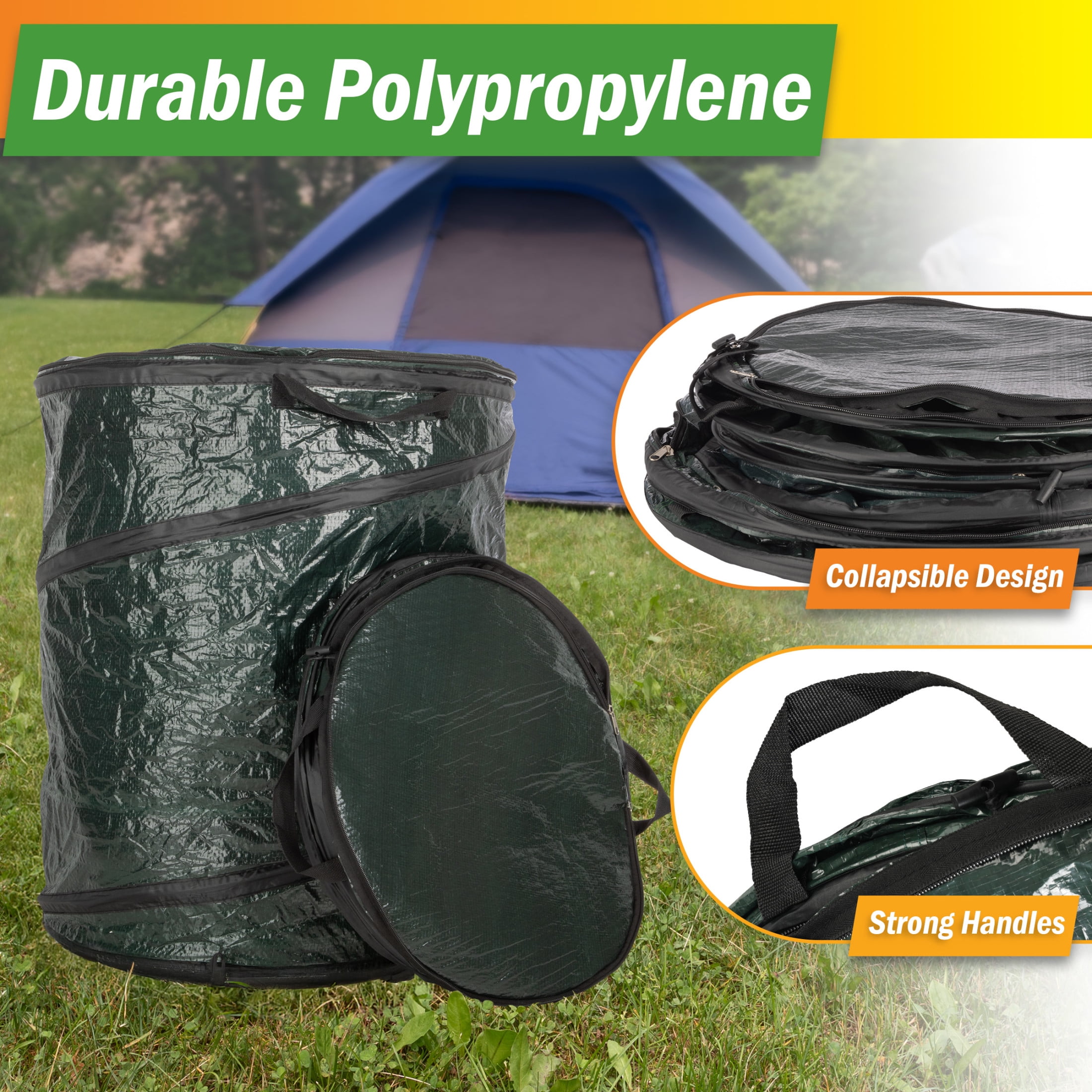 Wakeman Outdoors 44-Gal, 29.5-Gal and 23.1-Gal Camping Pop Up Trash Cans