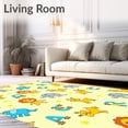 thumbnail image 2 of ODIKA 8'x10' Machine Washable Non-Slip Area Rug, Safari Friends ABC Adventure with Playful Creatures High Traffic Rug, Yellow, 698360, 2 of 7
