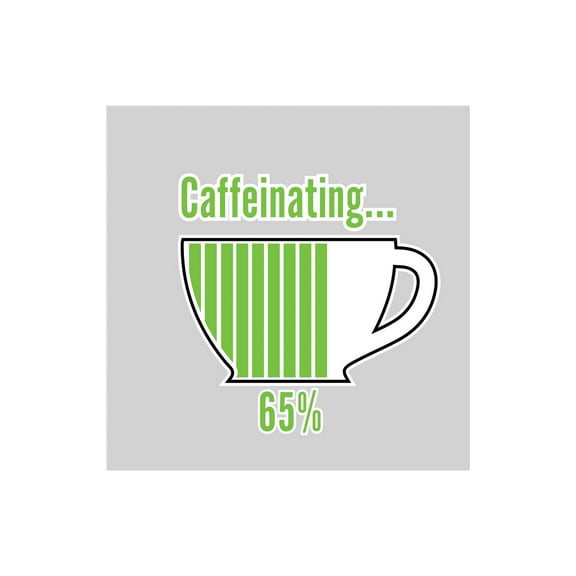 Caffeinating Green Stripes Coffee Cup 12 x 12 Wood Wall Sign Plaque