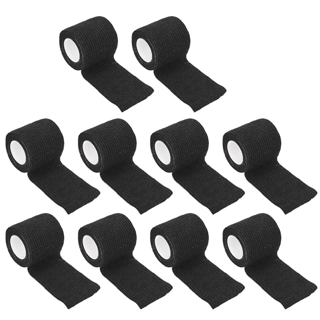Self Adhesive Bandage Wrap, Adjustable Shockproof Elastic Handle Bandage For For Fitness For Sports Black