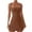 Khaki, variant on OSOLU Solid Color Women Square Neck Bodice Dress Sleeveless Tank Tops Stretch Flare Mini Dresses