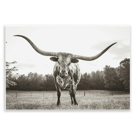 Stupell Industries Longhorn Licking Lips Animals Photography Unframed Art Print Wall Art, 15 x 10