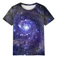 thumbnail image 4 of Womens Galaxy Space Print T-Shirts Short Sleeve Crewneck Graphic Tees Casual Summer Fashion Tops 2025, 4 of 5