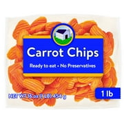 Fresh Carrot Chips, 1 lb, Bag, Ready to Eat, Healthy Snack