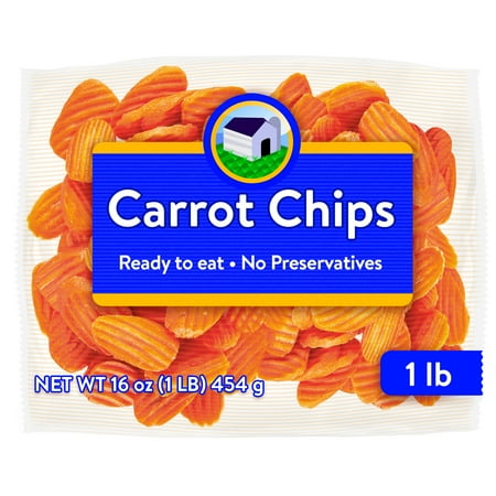 Fresh Carrot Chips, 1 lb, Bag, Ready to Eat, Healthy Snack