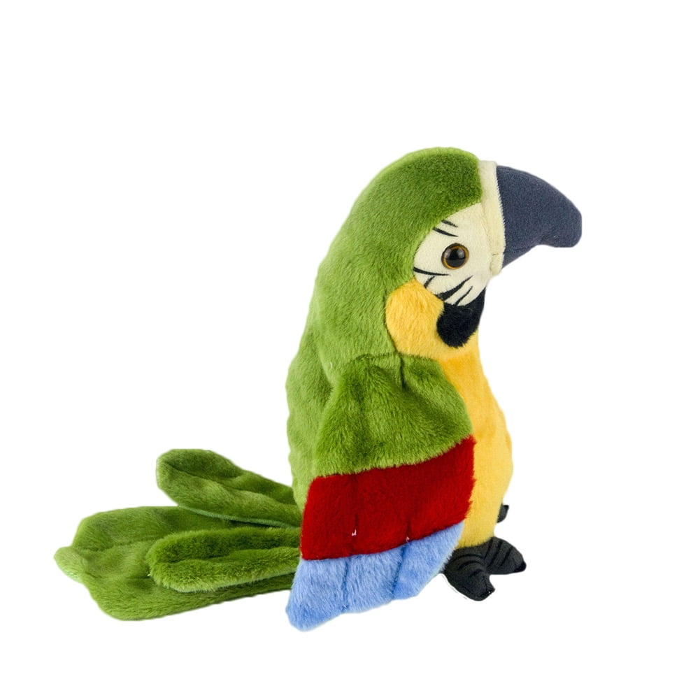 Green Electric Talking Parrot Plush Toy Speaking Record Waving Wings Toy 