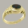 thumbnail image 2 of LBG British Made Solid 9k Yellow Gold ring with Natural Bloodstone Unisex Engagement Ring - 33 size options - Size 9.75, 2 of 6