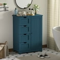 thumbnail image 3 of VEIKOUS Wooden Bathroom Floor Storage Cabinet with 4 Drawers and  1 Cupboard, 23.6''L x 11.8''W x 31.6''H, Blue, 3 of 14