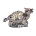 thumbnail image 3 of Cenicero vintage con 3 ranuras, tapa resistente al viento, aleación de zinc, Cenicero de metal con dragón de tortuga para oficina familiar al aire libre, 3 of 14