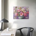 thumbnail image 4 of Acheng Bathroom Floral Canvas Wall Art Print, Antique Pink Floral Pictures Wall Decor for Home Living Room Bedroom Hallway Office, Farmhouse Kitchen Flowers Wall Art Ready To Hang 20x16in, 4 of 6