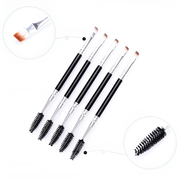 RAGUPEL Eyebrow Brush Dual-ended Brow Eyeliner Angled Cut Brush Makeup Spooli