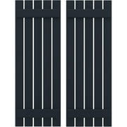 Ekena Millwork 19 1/2"W x 76"H Americraft Five Board (2 Batten) Exterior Real Wood Spaced Board-n-Batten Shutters (Per Pair), Starless Night Blue