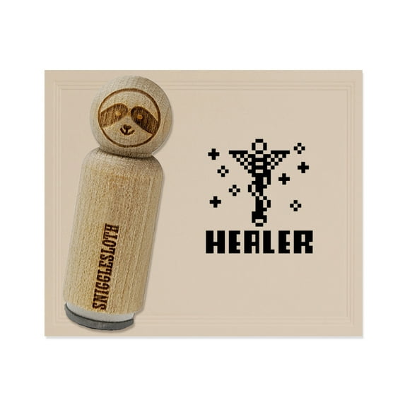 Pixel RPG Healer Staff Gaming Rubber Stamp for Scrapbooking Crafting Stamping - Mini 1/2 Inch