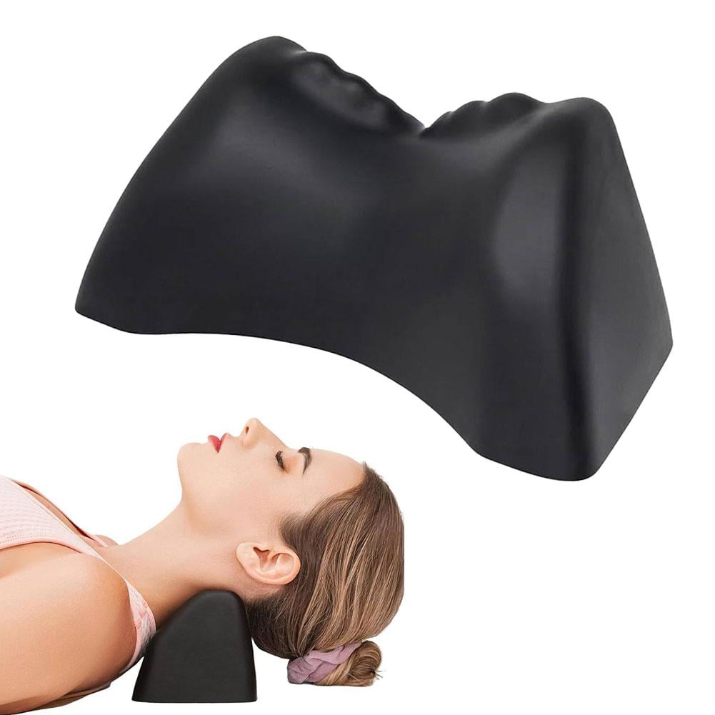 Neck Support Pillow High Density Foam Traction Block with Occipital Nodes for Shoulder Muscle Relaxation Ergonomic Contoured Cervical Wedge Device for Floor Yoga Mat Use