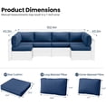 thumbnail image 5 of UDPATIO Outdoor Replacement Cushions for Patio Furniture, Waterproof Patio Cushions for 6-Seat Sectional Patio Conversation Sets, 14-Piece Outdoor Cushion Slipcovers Patio Sofa Cushions (Navy Blue), 5 of 8