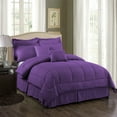 thumbnail image 2 of JML 10 Piece Bed in a Bag Quilted Diamond Comforter Set with Sheets, Queen, Purple, 2 of 5