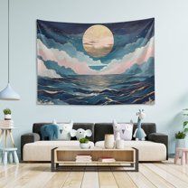 Yayeee Tapestry Wall Hanging for Bedroom 60" x 51" Living Room Home Wall Art Decor, Rolling Waves