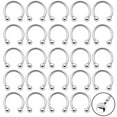 thumbnail image 1 of 25 Internal Thread Circular Barbell Horseshoe Rings 14ga-00ga - Nipple, PA, Nose, 1 of 6