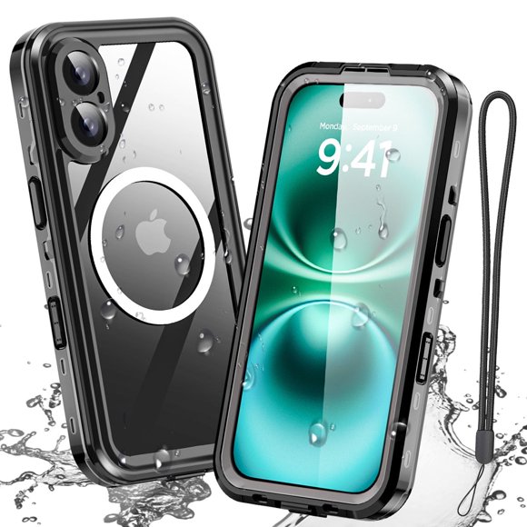 AICase IP68 Waterproof Case pour iPhone 16 Pro Max/iPhone 16/iPhone 16 Plus/iPhone 16 Étui MagSafe Antichoc avec Protecteur d'Écran Intégré