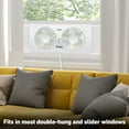 Holmes 9" Twin Blade Manual Window Fan, 2 Speeds, Reversible Airflow, 2