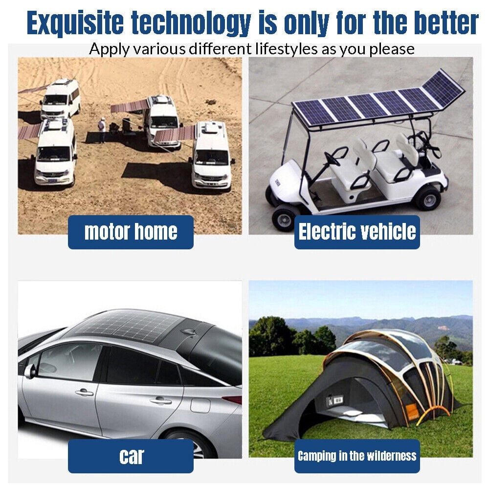 Semi-Flexible Solar Panel 100W 12V Bendable Thin Film Monocrystalline for Caravan RV Boat Camper Trailer