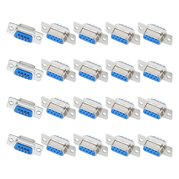 20Pcs DB9 Connector 9 Pins D-Sub Connector RS232 Serial Solder Type DB9 Female Connector PC Converter Cable