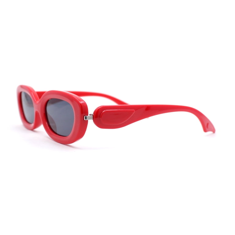 Womens Retro Mod Oval Thick Plastic Fashion Chic Sunglasses  display picture 1