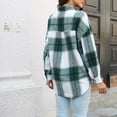 thumbnail image 4 of Black and Friday Clothing Sales Idoravan Plaid Shirts for Women Winter Jacket Clearance Women Fashion Lattice Lapel Button Casual Long Sleeve Loose Overcoat Coat Orange XL, 4 of 7