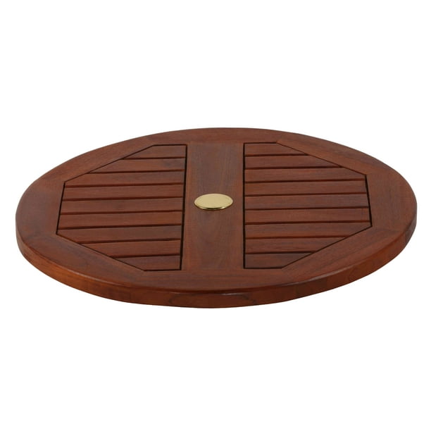 Bare Decor Indoor/Outdoor Lazy Susan in Genuine Teak Wood, Large 24