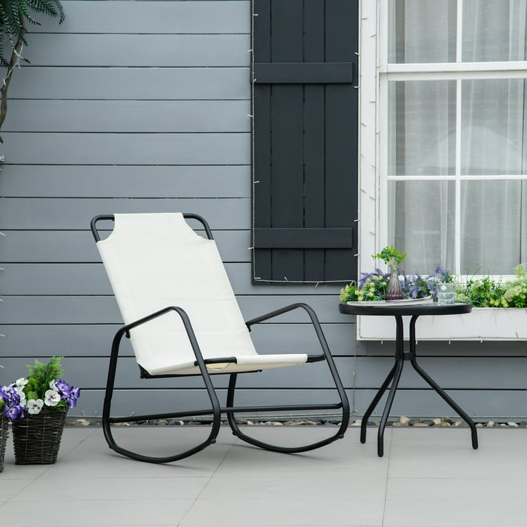 Outsunny padded steel sling porch rocker patio sale chair