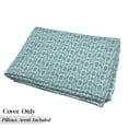 thumbnail image 5 of Turquoise Floor Pillow Lounger Cover, Minimalist Design Geometrical Squared Rounds Retro Inspired Image, Nap Mat Printed Fabric Case for 5 Pillows, 88" x 27", Petrol Blue and White, by Ambesonne, 5 of 5