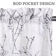 thumbnail image 4 of Haperlare 26"W x 30"L Kitchen Curtains Farmhouse Linen Textured Floral Twig Blackout Half Window Curtains for Bathroom, Black/Gray, 2 Panels, 4 of 7
