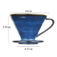 thumbnail image 2 of Ceramic Coffee Dripper , V60 Cone-Shaped Pour-Over Filter, High-Temperature Fired with Blue Glaze,Large, 2 of 8