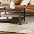 Farmhouse MetalX Coffee Table with Lower Shelf in Sable