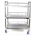 thumbnail image 4 of 3-Tier Medical Dental Lab Trolley Stainless Steel Mobile Rolling Serving Cart without drawer, 4 of 11