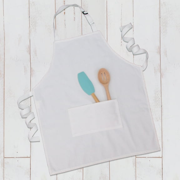100% Canvas Cotton Adjustable Apron Bib with Twin Pocket | White | For Cooking Kitchen BBQ Chef Crafts | 26" x 31" Large Size - 6 Colors Available