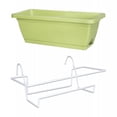 thumbnail image 1 of DOLITY Balcony Hanging Planter with Bracket Easily Install Versatile 17x7.4x5.9inch White Rack, 1 of 8