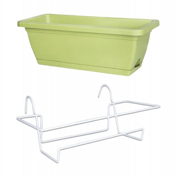 Maceta colgante para balcón, cerca, 43 x 19 x 15 cm, para barandilla de terraza Estante blanco