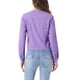 thumbnail image 3 of CHAQUETA DE DENIM CORTA SIN CUELLO DE MANGA LARGA PARA MUJERES INSPIRE CHIC S PÚRPURA, 3 of 6