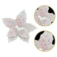 thumbnail image 2 of Christmas Glitter Flower Ornament – Simulation Floral Décor for Tree, Wreath, Table, or Holiday Party Scene, Home Decor, 2 of 5