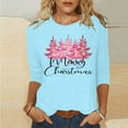 thumbnail image 2 of Kaemgyyd Merry Christmas Shirt for Women Trendy Crewneck Print Pajamas Tee Casual Loose Long Sleeve Cute Tops for Women, 2 of 4