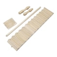 thumbnail image 2 of Xuanheng Miniature Wooden Staircase in 1:12 Scale for Dollhouses, Handrail Model, Simulated Unpainted Stair Step Model for DIY Scene Projects Left Handrail, 2 of 8